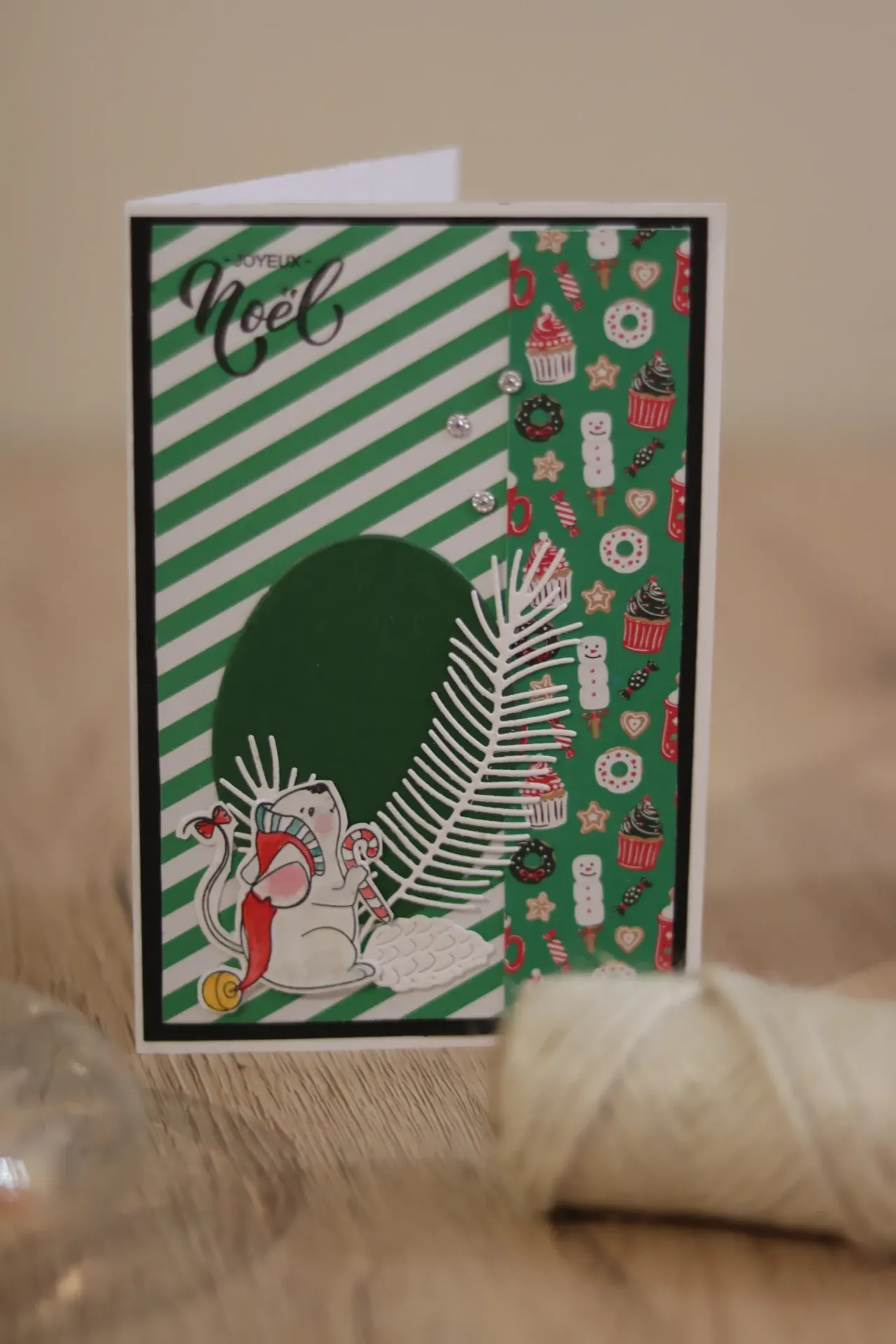 Carte Souris à Noël